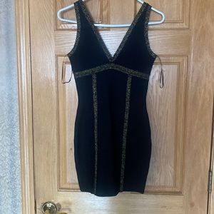 Guess black and gold banded dress size small